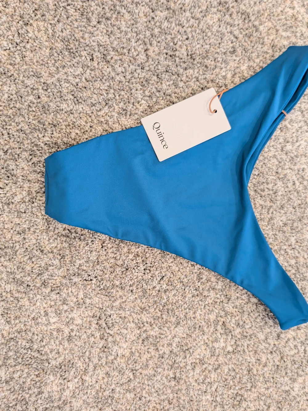Quince Teal Blue High-Cut Bikini Bottom Medium NWT